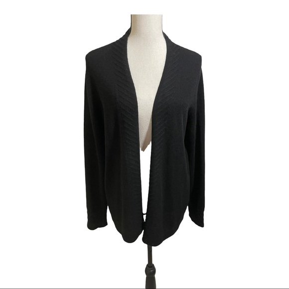 Cashmere charter club luxury open front cardigan black. Size medium cashmere - Picture 1 of 12